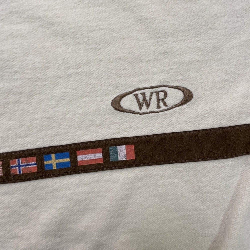 vintage Wind River world flags sweatshirt mens medium white 1990s Canada - Picture 3 of 10